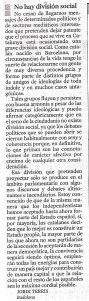 NO HAY DIVISIÓN SOCIAL